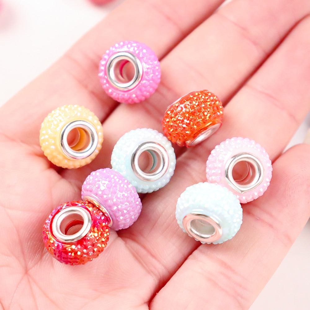 Wholesale100pcs  Big Hole Beads Gypsophila Resin Big Hole Beads DIY Jewelry