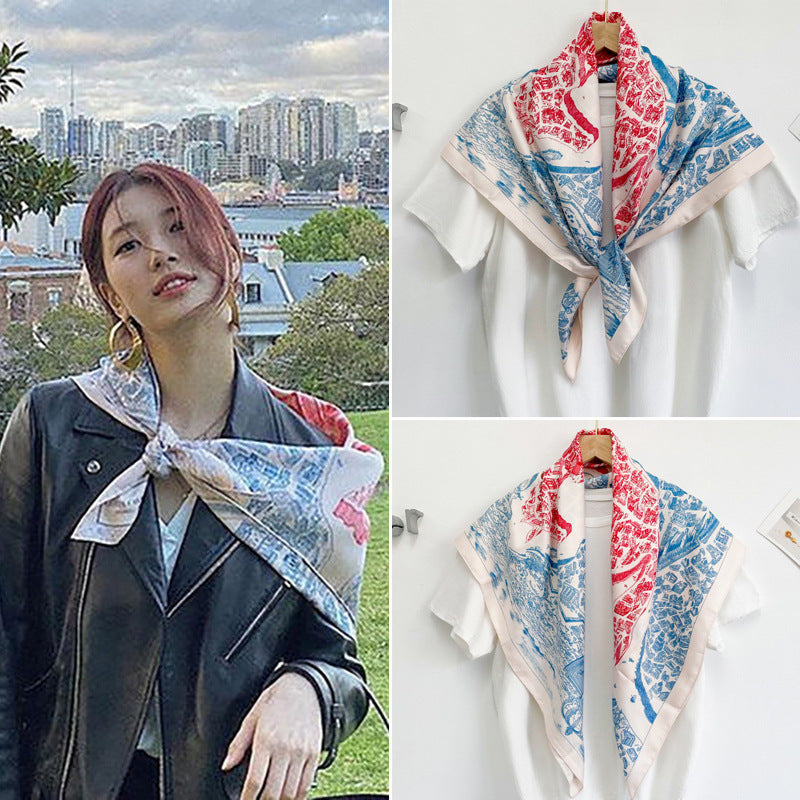 Wholesale  Tying Bag Silk f 70* 70cm Large Square  Scarf