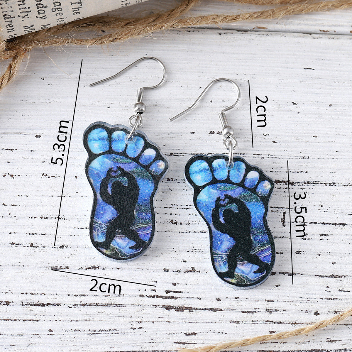 Wholesale Acrylic ape-man walking pendant earrings