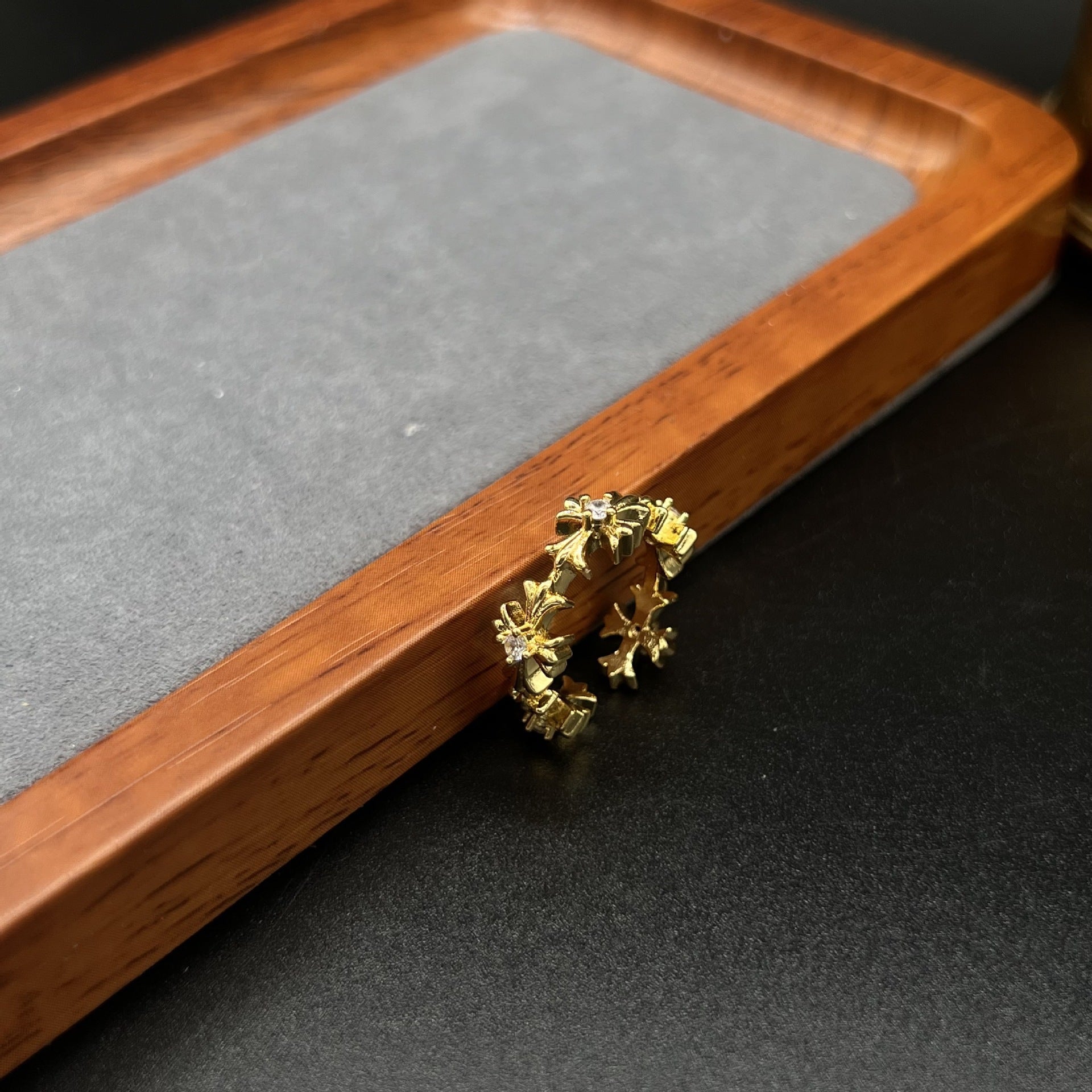 Wholesale Vintage open diamond geometric ring