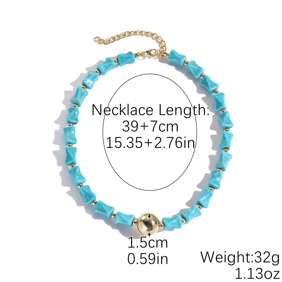 Wholesale Alloy starfish conch pendant high-grade turquoise necklace