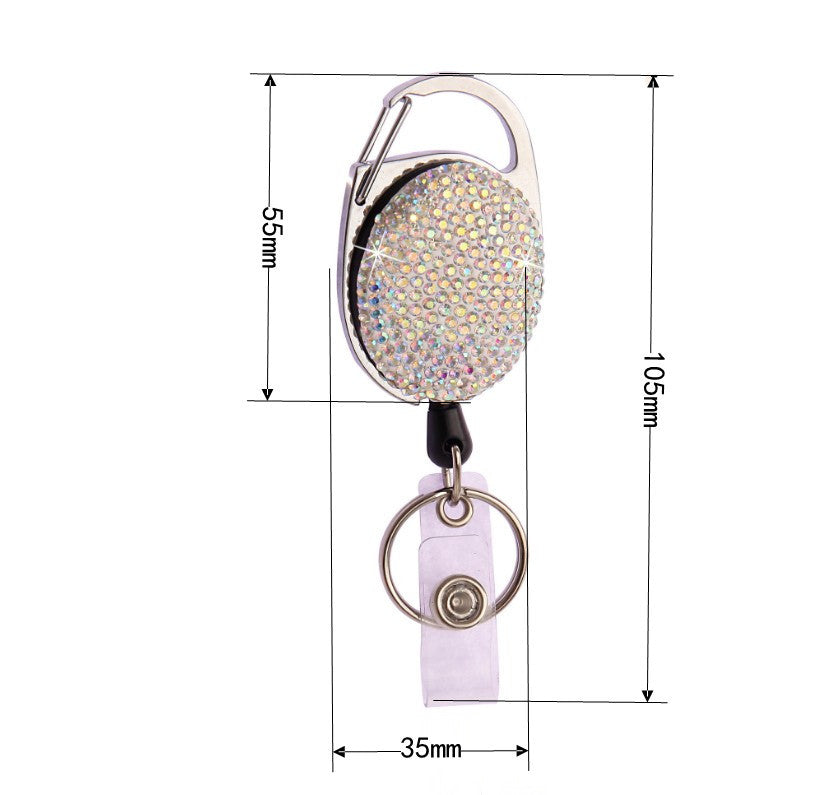 Wholesale Rhinestone Easy-pull Buckle Telescopic Keychain Badge Hanging Buckle ACC-KC-ZW006