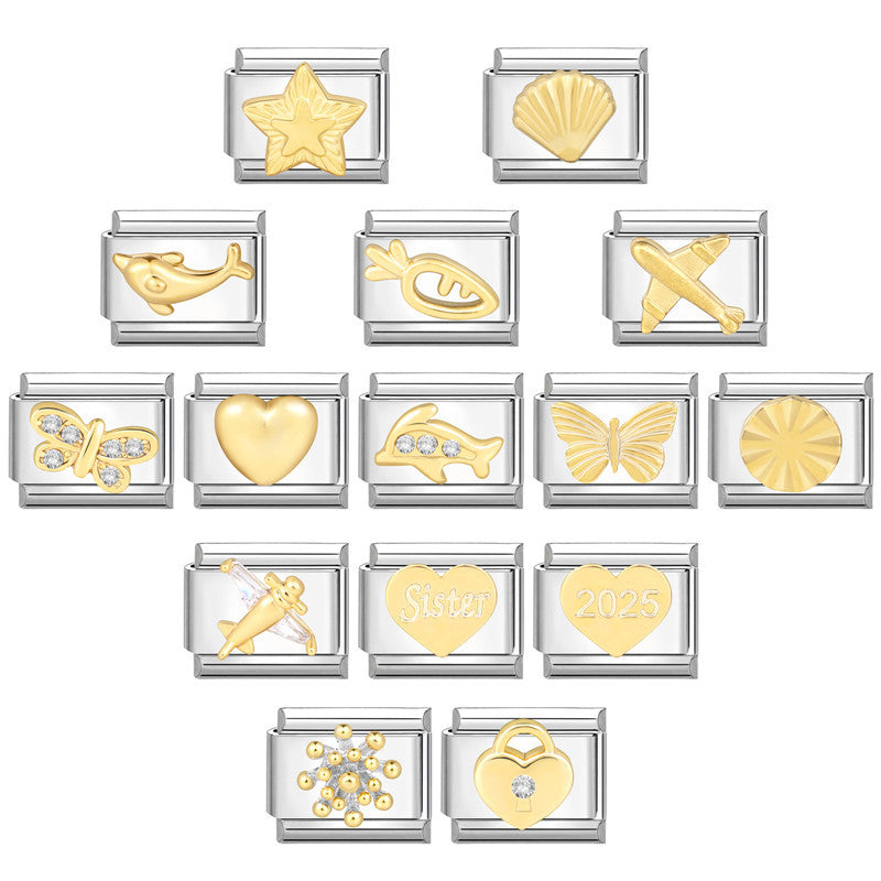 Wholesale Italian Charm Bracelet 9mm DIY Splicing Removable  Stainless Steel Composable Bracelet