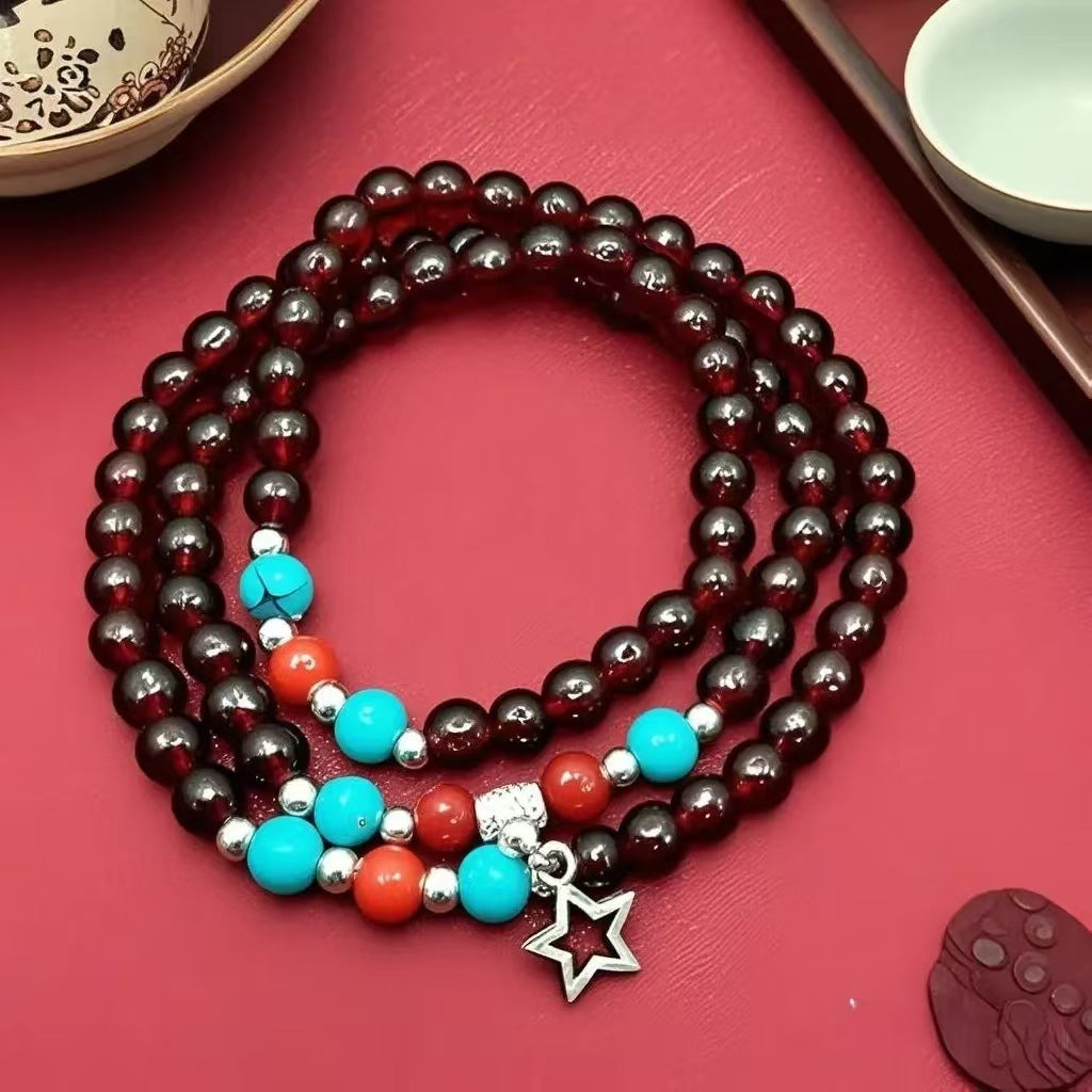 Wholesale Fashion Glass Bead Bracelet,  Ethnic Style Three-Ring Strand,  Travel Souvenir Jewelry Accessory