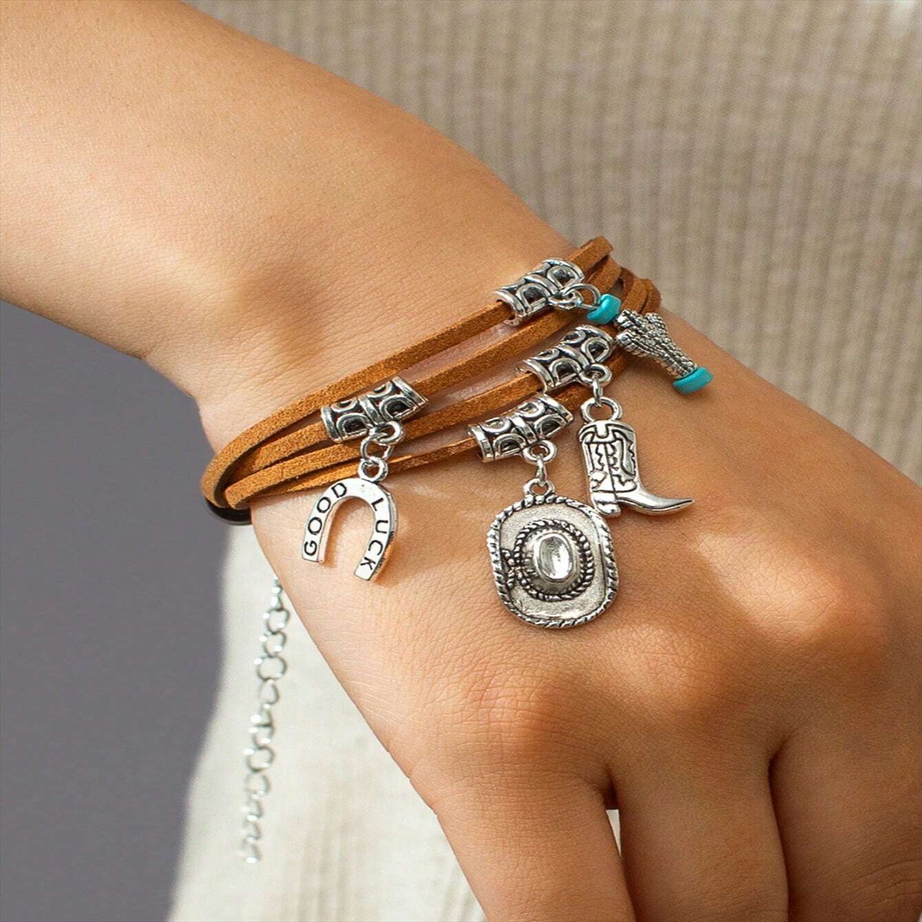 Wholesale Western Cowboy Punk Style DYI Creative Bracelet ACC-BT-Jiud001