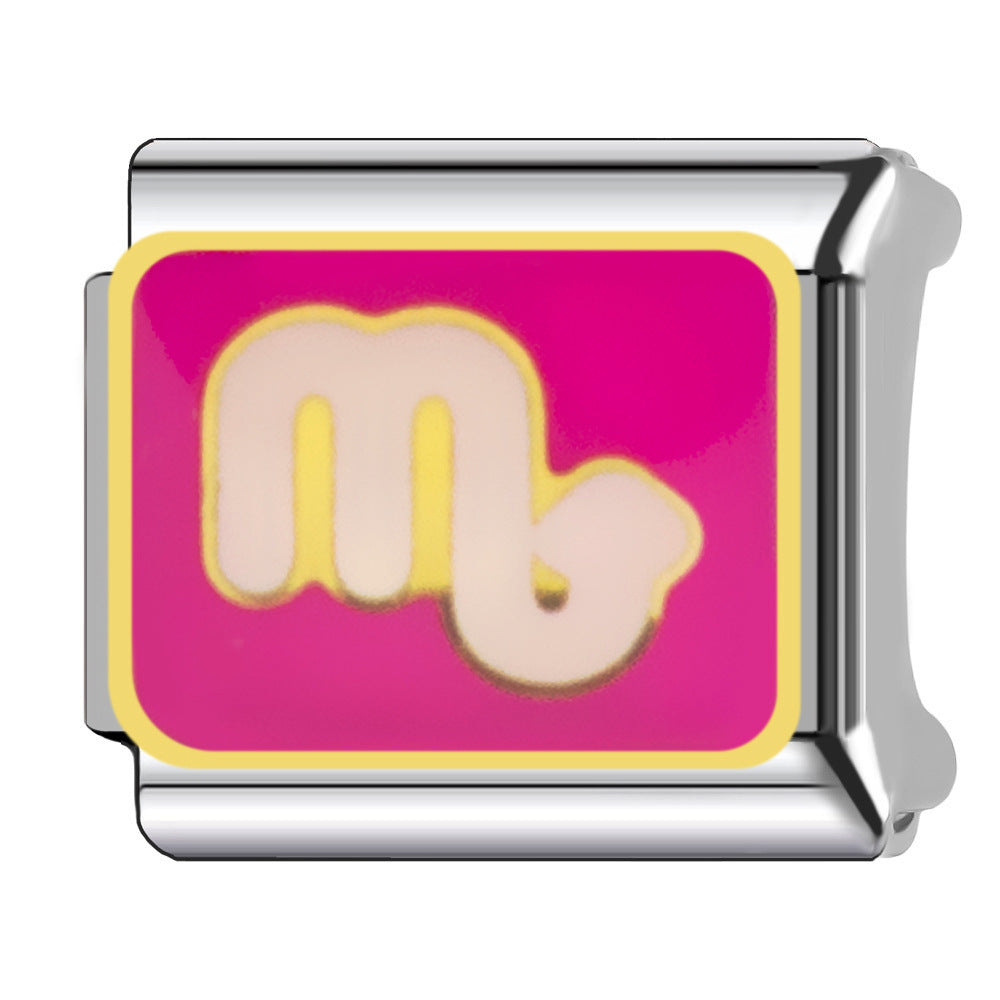 Wholesale Italian Charm Bracelet 9mm DIY  Twelve Zodiac Signs Color-Preserving Blue English   Creative Stainless Steel Composable Bracelet