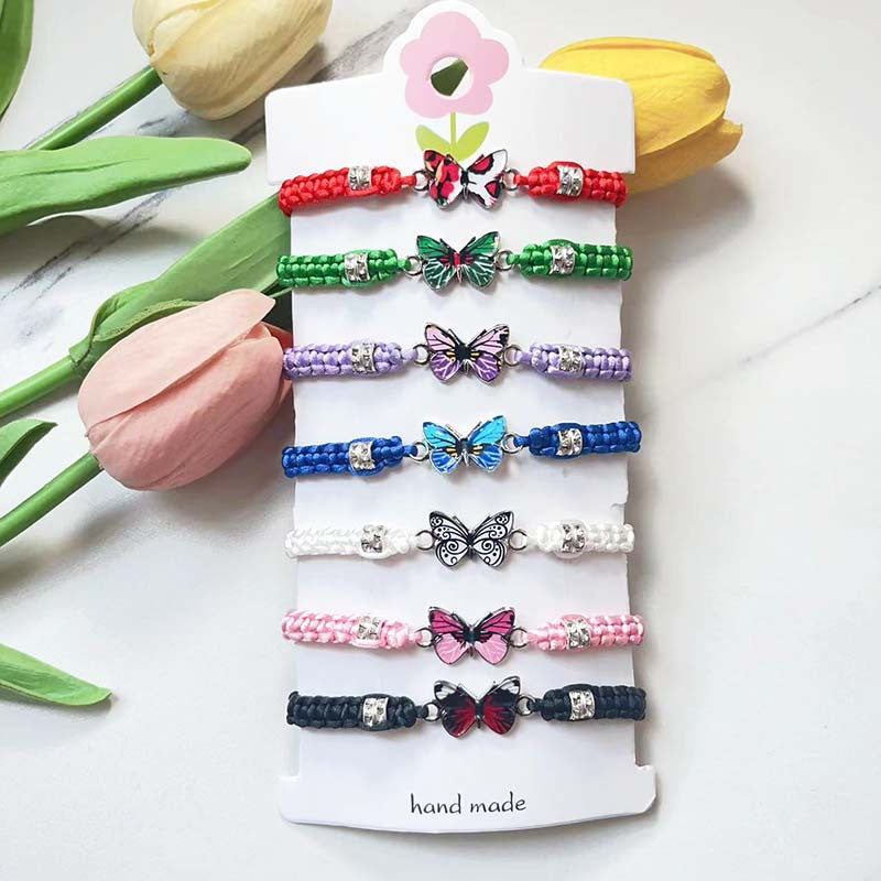Wholesale hand-woven couple butterfly bracelet