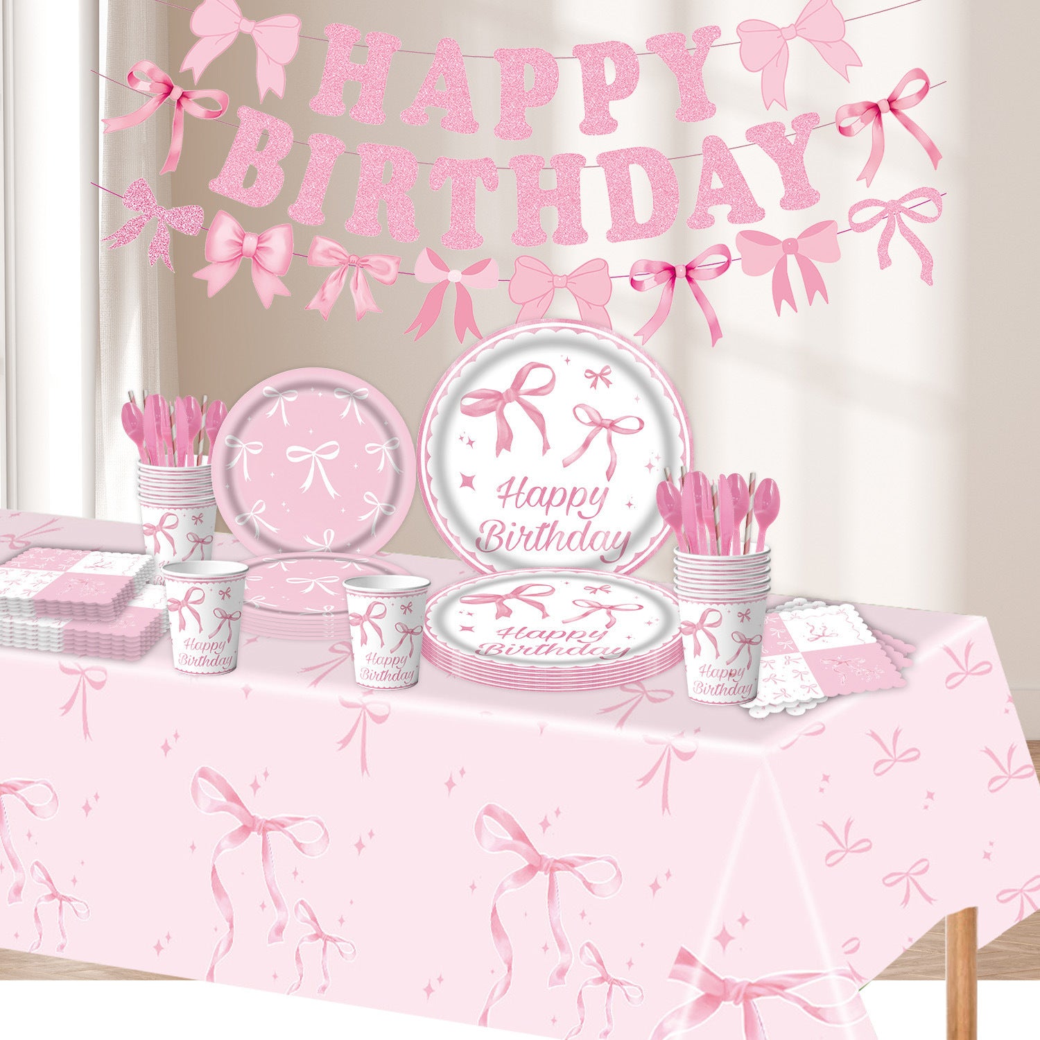 Wholesale Pink bow-themed decorations