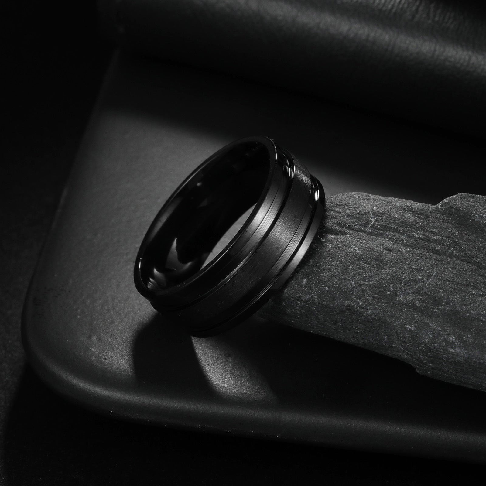 Wholesale  men's stainless steel black ring