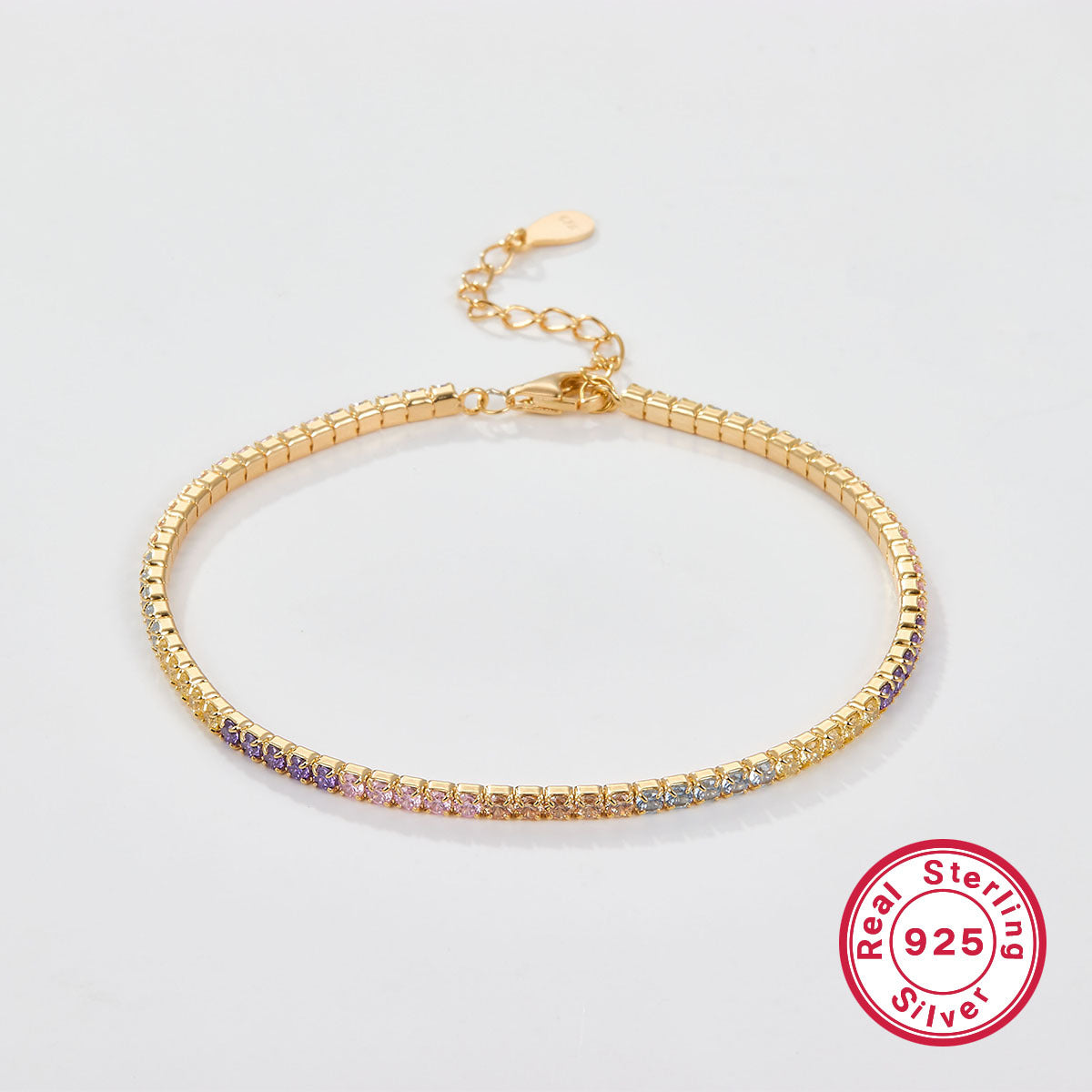 Wholesale Light Luxury Chain Stacking Zircon 925 Sterling Silver Bracelets ACC-BT-JingXu001