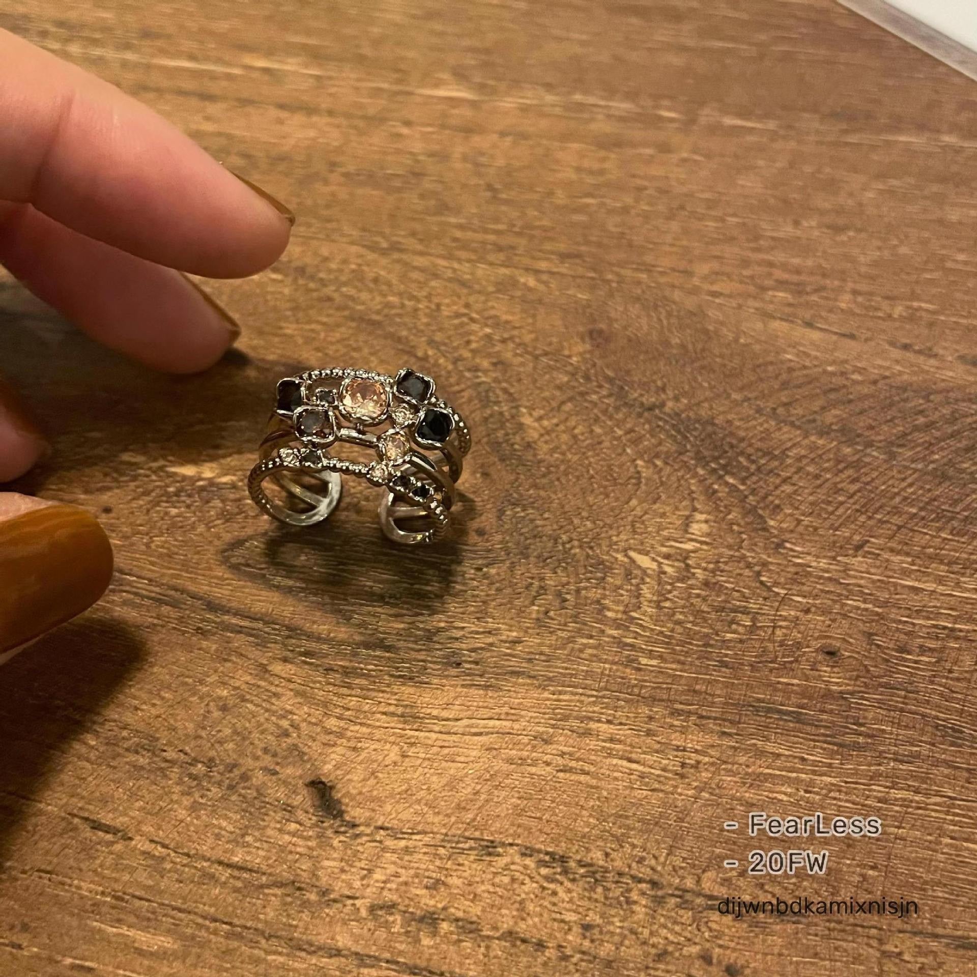 Wholesale Rhinestone Multi-Layer Open Ring Copper Electroplate Fashion Jewelry Accessory