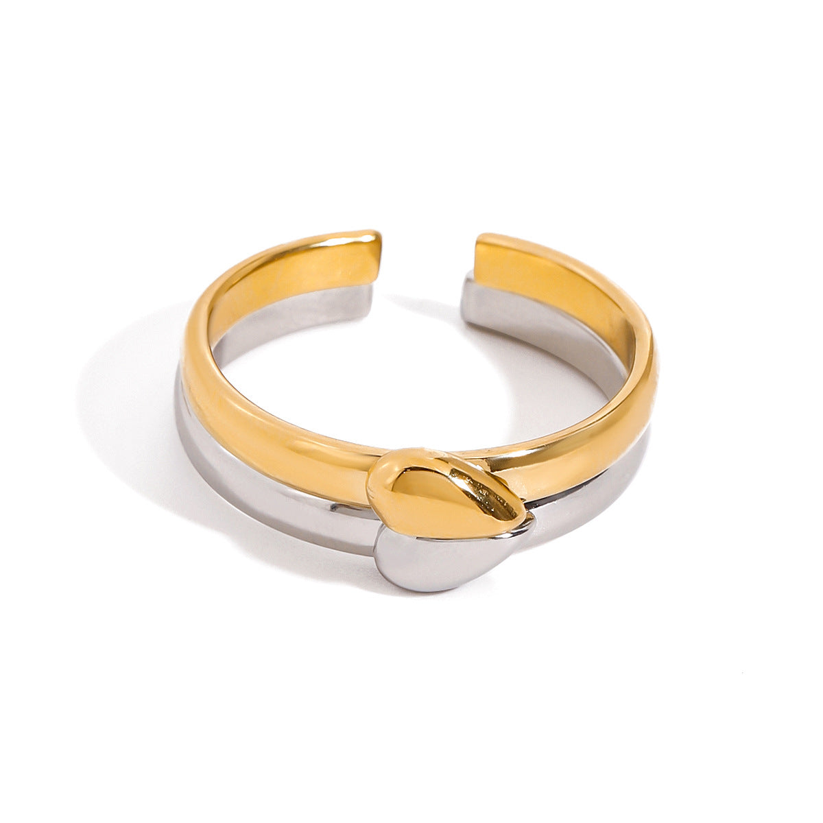 Wholesale 18k gold stainless steel gold and silver color matching love ring