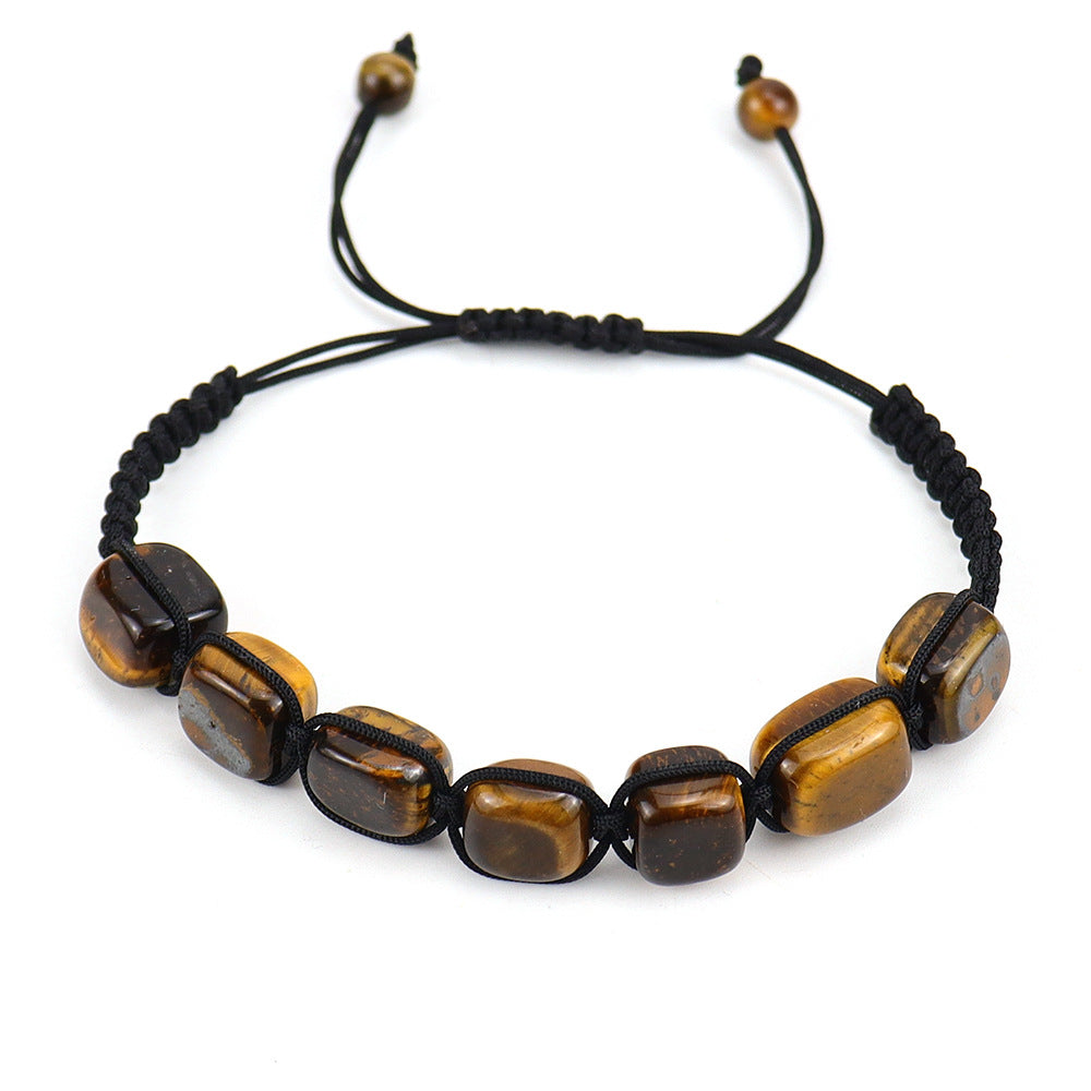 Wholesale Crystal Beaded Bracelet Geometric Rectangular Stone Yoga Accessory Boutique Resale