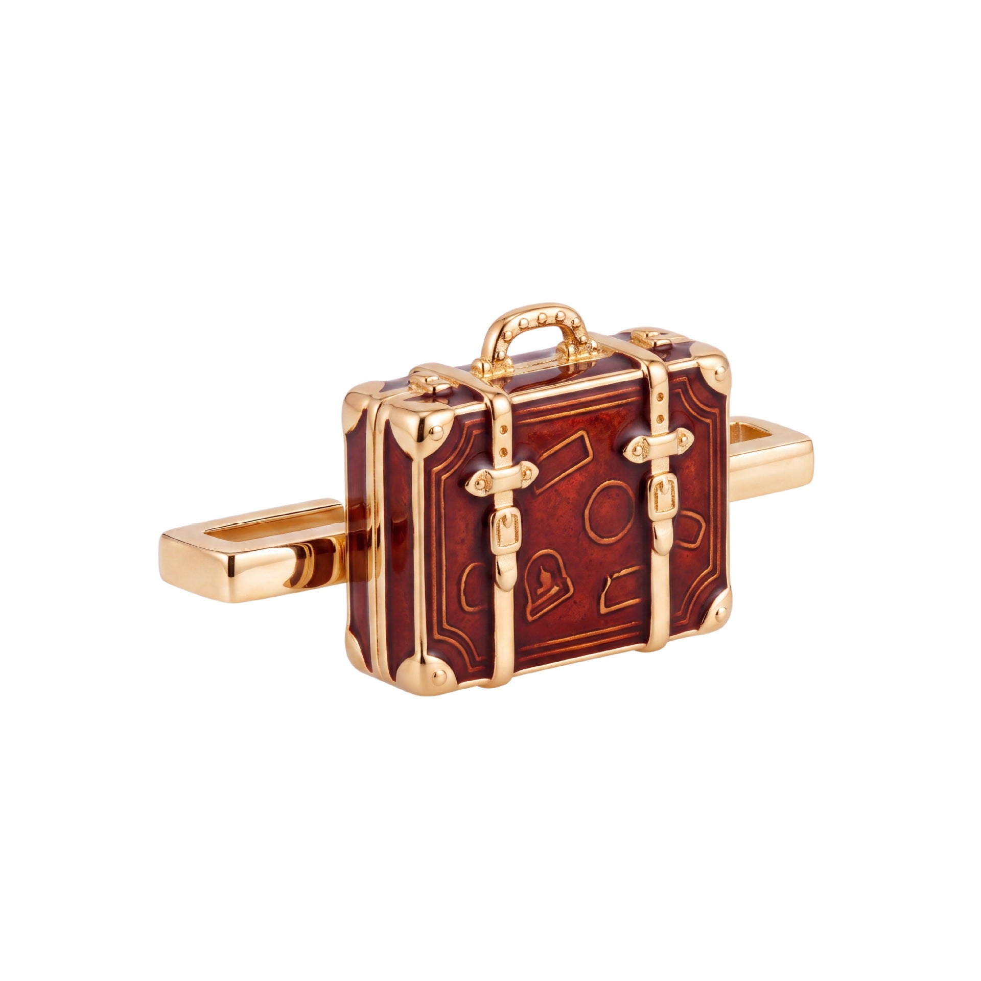 Wholesale Trendy Stainless Steel 18K Electroplated DIY Travel Suitcase Charm Accessory
