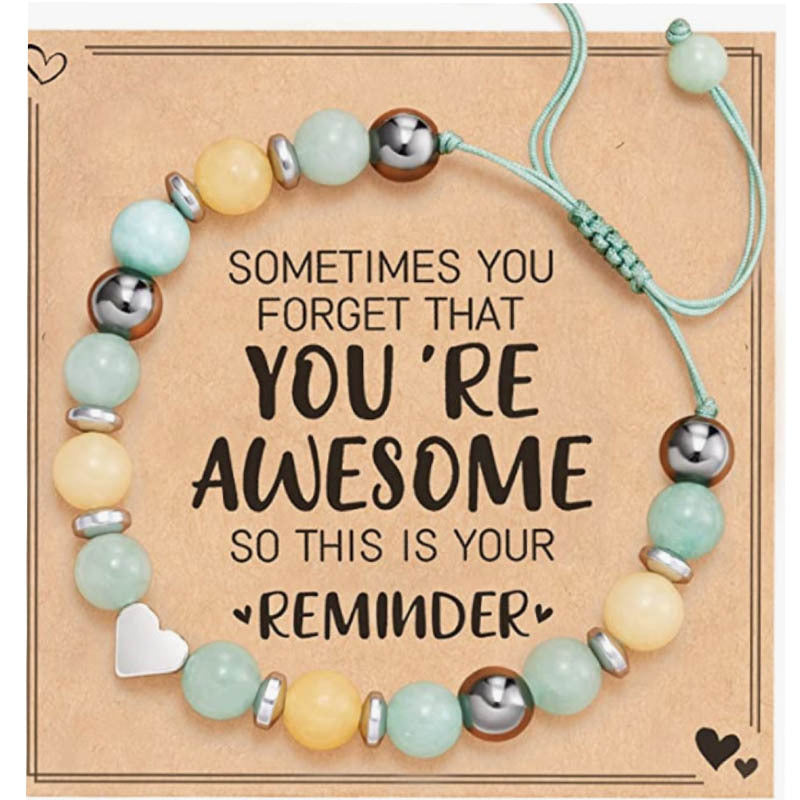 Wholesale Hand-woven Pink Zebra Chrysoprase Hematite Beaded Love Bracelet ACC-BT-zhixiang011