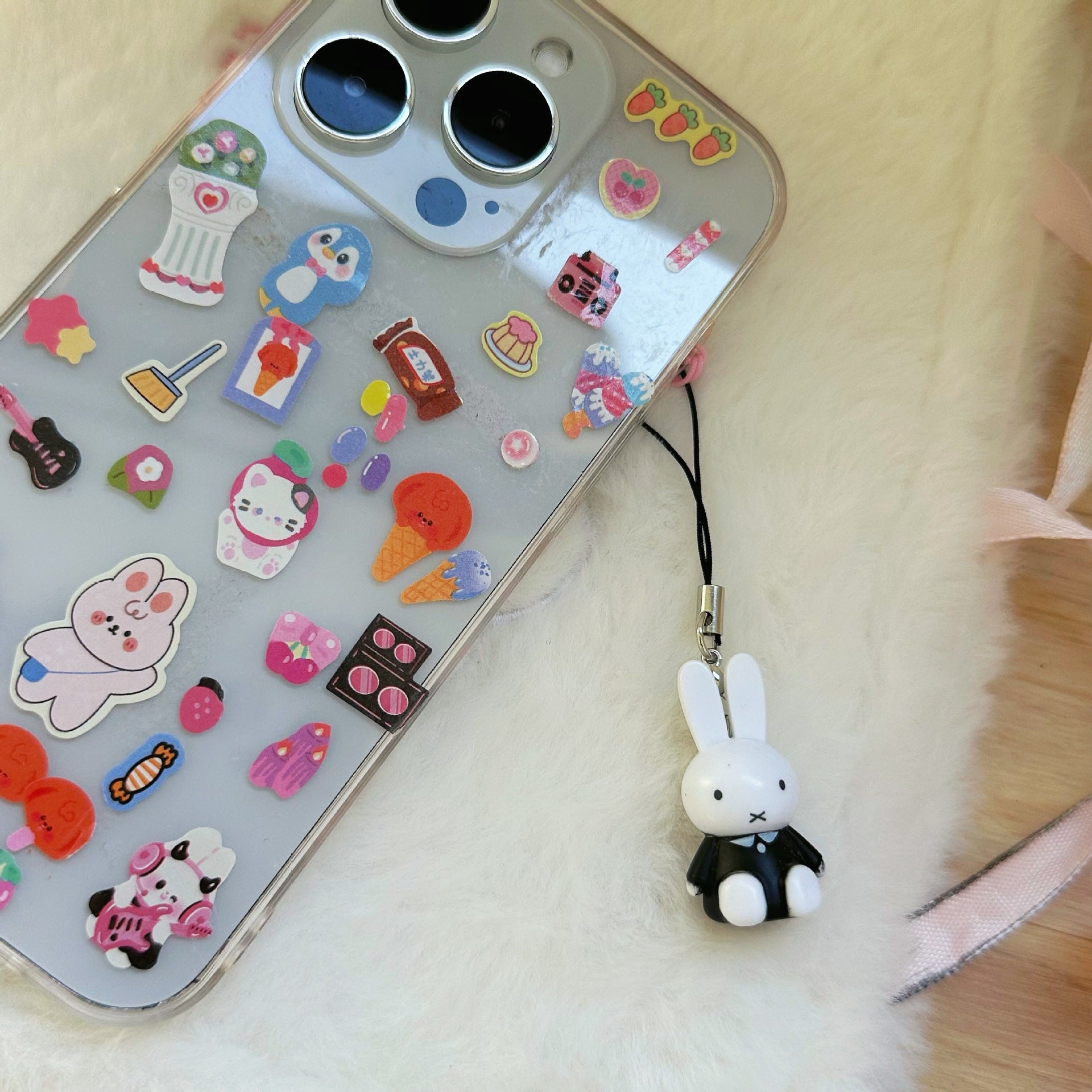 Wholesale 5pcs Cute Retro Animal Mobile Bunny Phone Chain