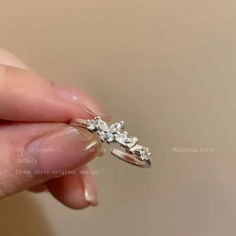 Wholesale  Bow Diamond Ring  Opening Adjustable Ring