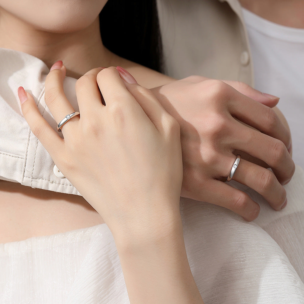 Wholesale  S925 Ring  Single Zircon Couple Luxury Ring