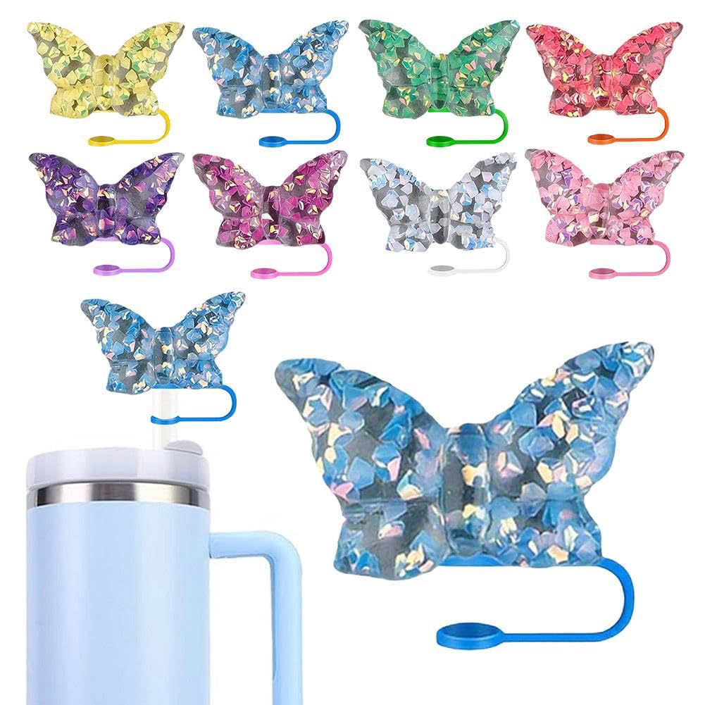 Wholesale  Resin Butterfly Creative Cartoon Sports PVC Soft Straw Tube Cap