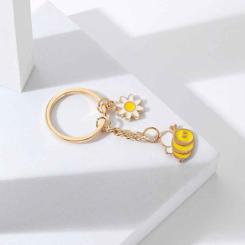 Wholesale Creative Cute Diamond Daisy Metal Keychain ACC-KC-RongR046