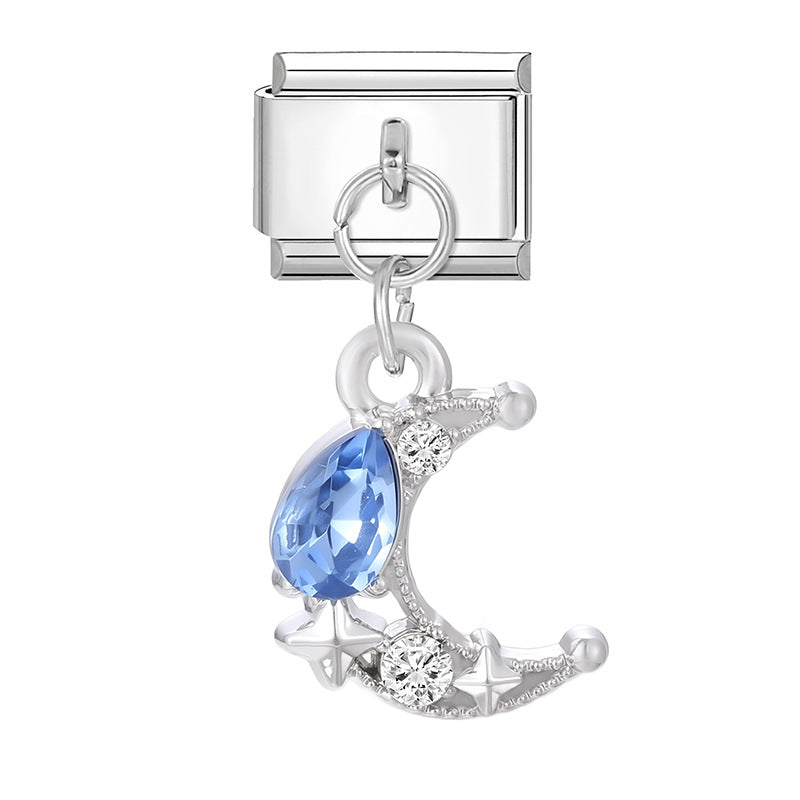 Wholesale Italian Charm Bracelet 9mm DIY Splicing Heart Pendant Stainless Steel Composable Bracelet