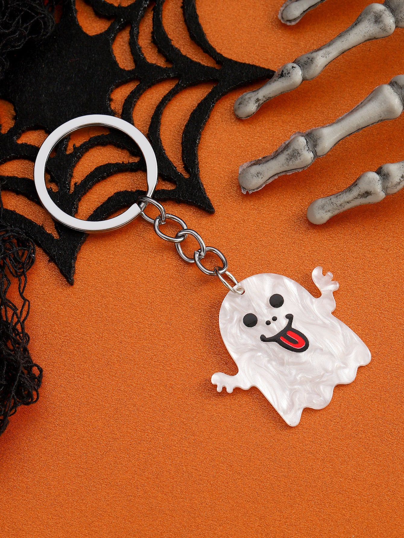 Wholesale Halloween Acrylic Skull Spider Keychains ACC-KC-RongR077