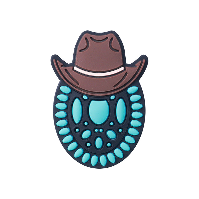 Wholesale 20pcs Western Style Cowgirl Cow Head Silicone Beads Focal Beads DIY Beading Accessories ACC-BDS-RongFa001