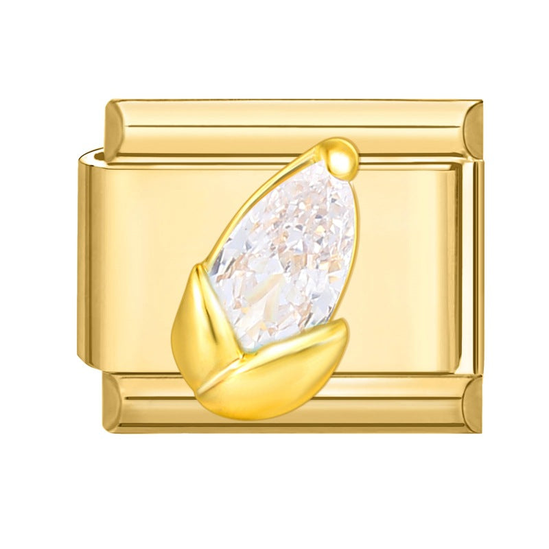 Wholesale Italian Charm Bracelet 9mm DIY Splicing Removable Stainless Steel Gold Base Moon Composable Bracelet