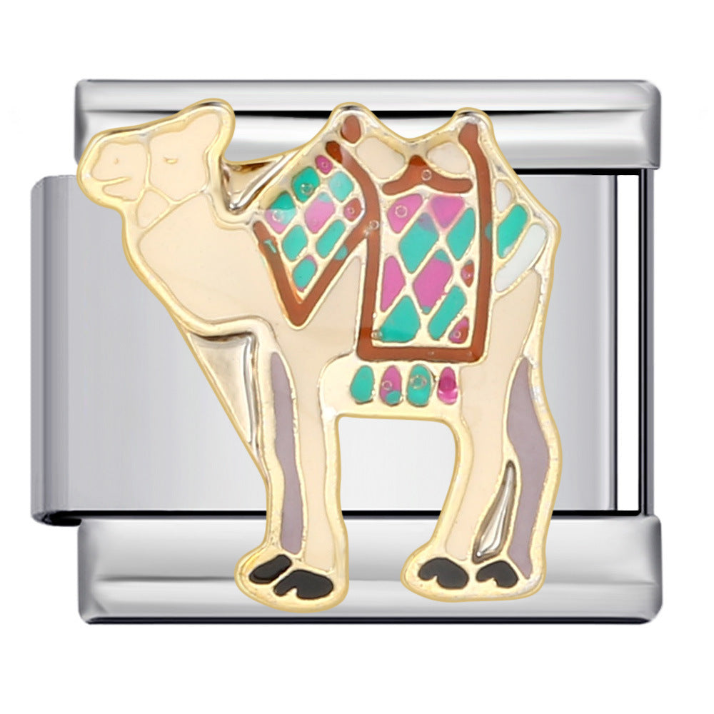 Wholesale Italian Charm Bracelet 9mm DIY Splicing Removable Arabic Culture Stainless Steel Composable Bracelet