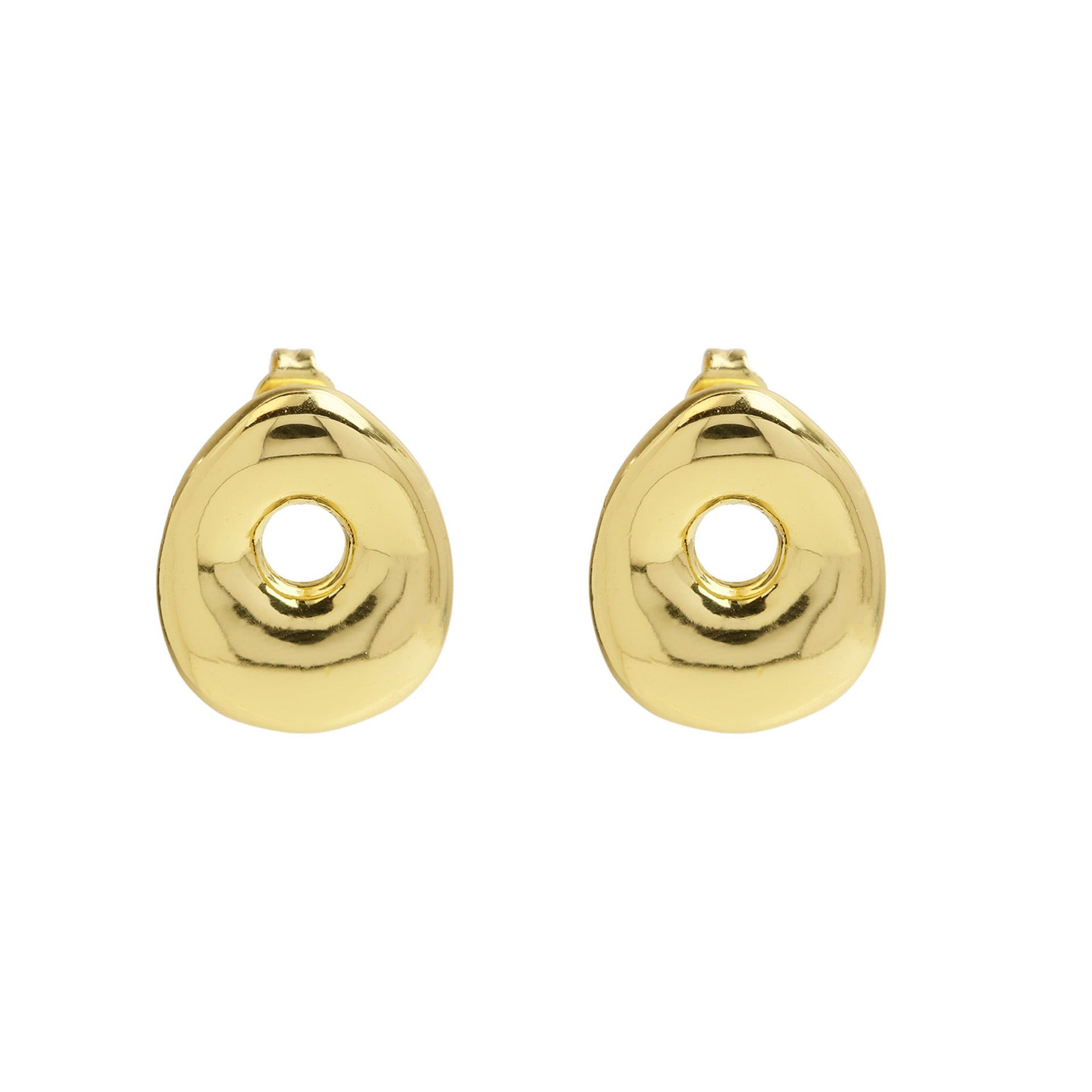 Wholesale  copper plated 18k real gold chubby bubble balloon 26 English letter earrings