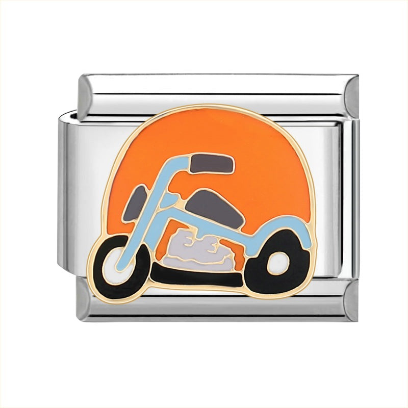 Wholesale Italian Charm Bracelet 9mm DIY Splicing Cute Cartoon Titanium Steel  Composable Bracelet