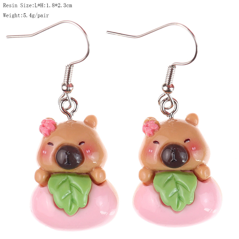 Wholesale  Cute Cartoon Peach Earrings
