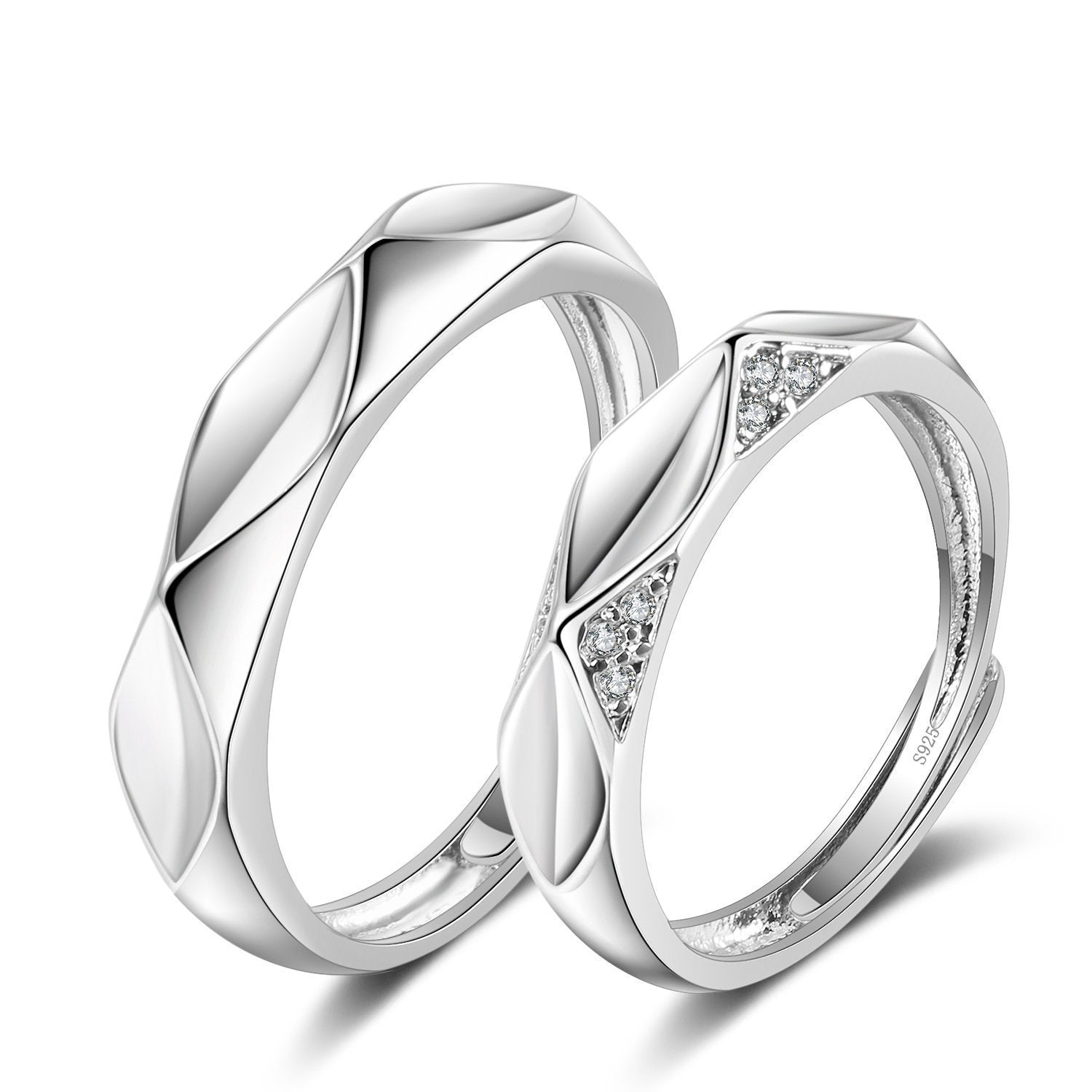 Wholesale Couple' s silver-plated open ring