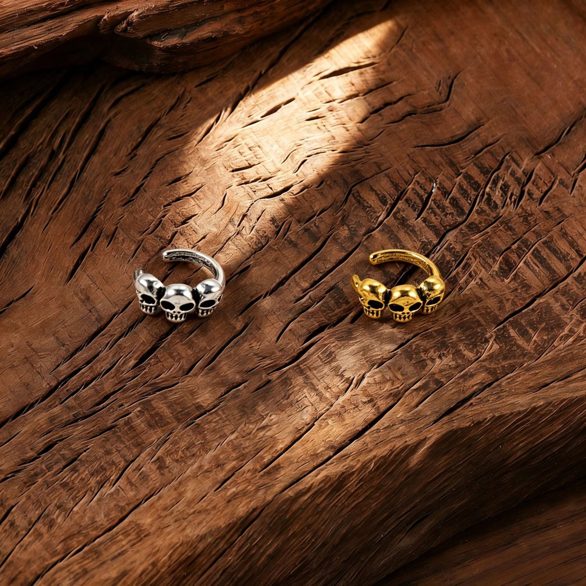 Wholesale  Skull Clip On Earrings Retro Silver No Piercing Ghost Earrings For Women Party Jewelry Accessory