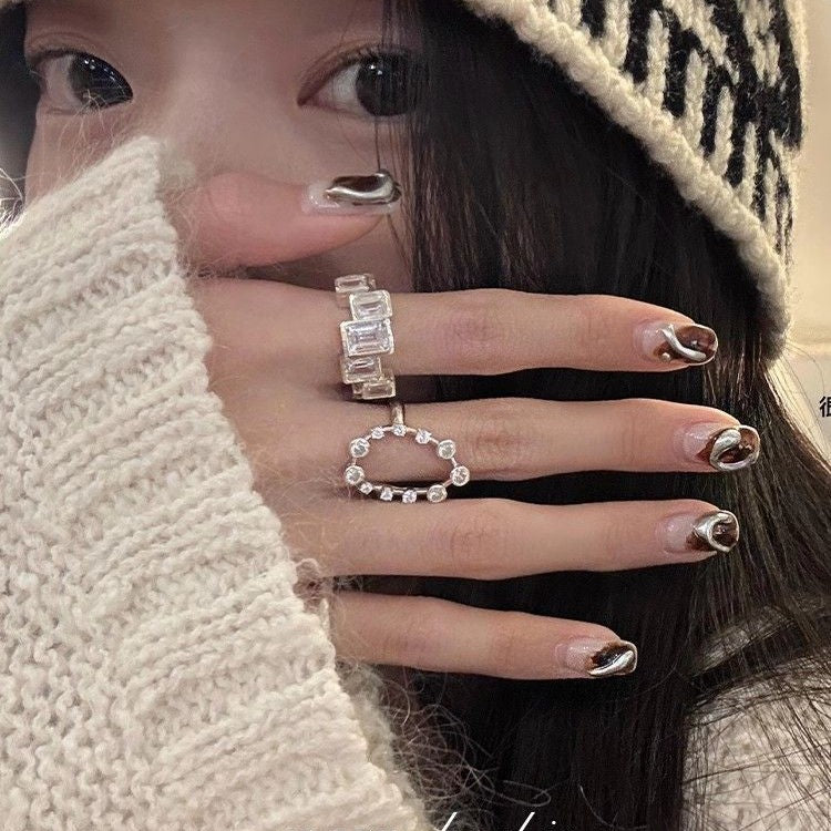 Wholesale  Diamond-encrusted Oval Ring etro Ring