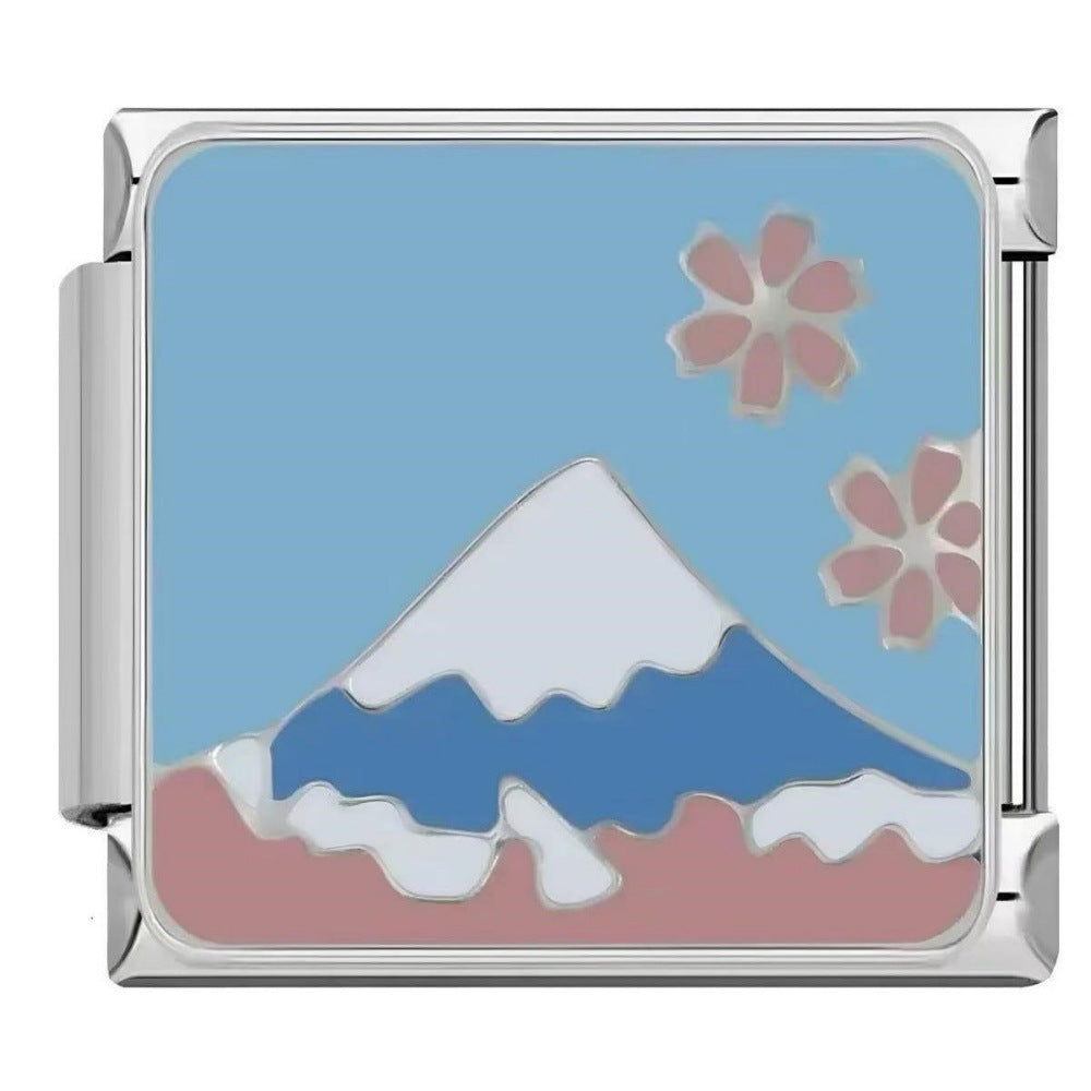 Wholesale Italian Charms Bracelet DIY Fashion Accessory World Landmark Design Titanium Steel Enamel Charms Gift For Resale