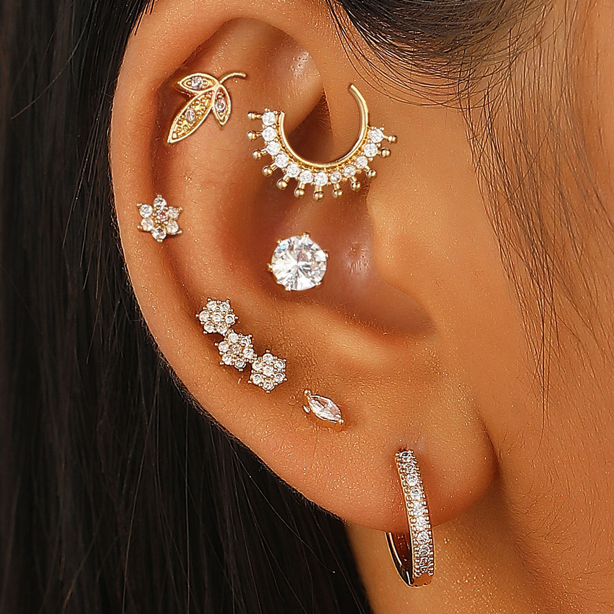 Wholesale  Light Luxury Chain Stacked Niche Exquisite Earring