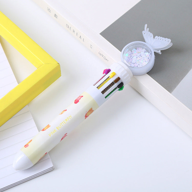 Wholesale Sequin Butterfly ten-color ballpoint pen ballpoint pen