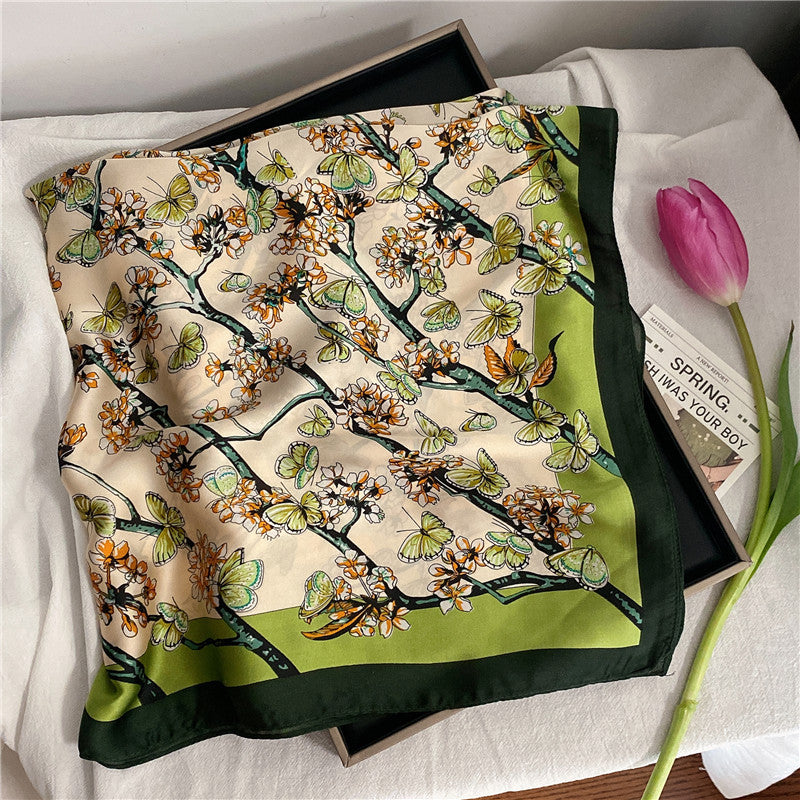 Wholesale Hangzhou Silk Spring Autumn f Women' s Shawl f 70cm Square f Gift Silk