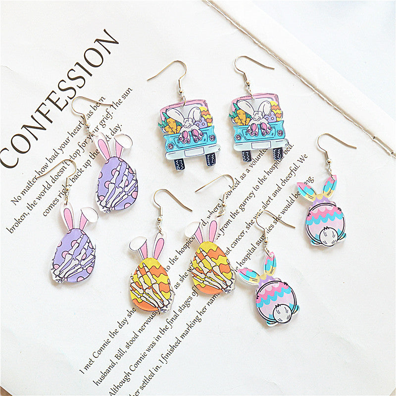 Wholesale Easter Cute Acrylic Print Earrings