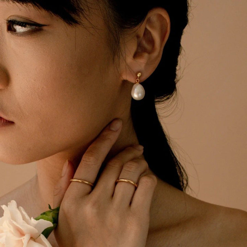 Wholesale  Elegant Drop Natural Pearl Earrings