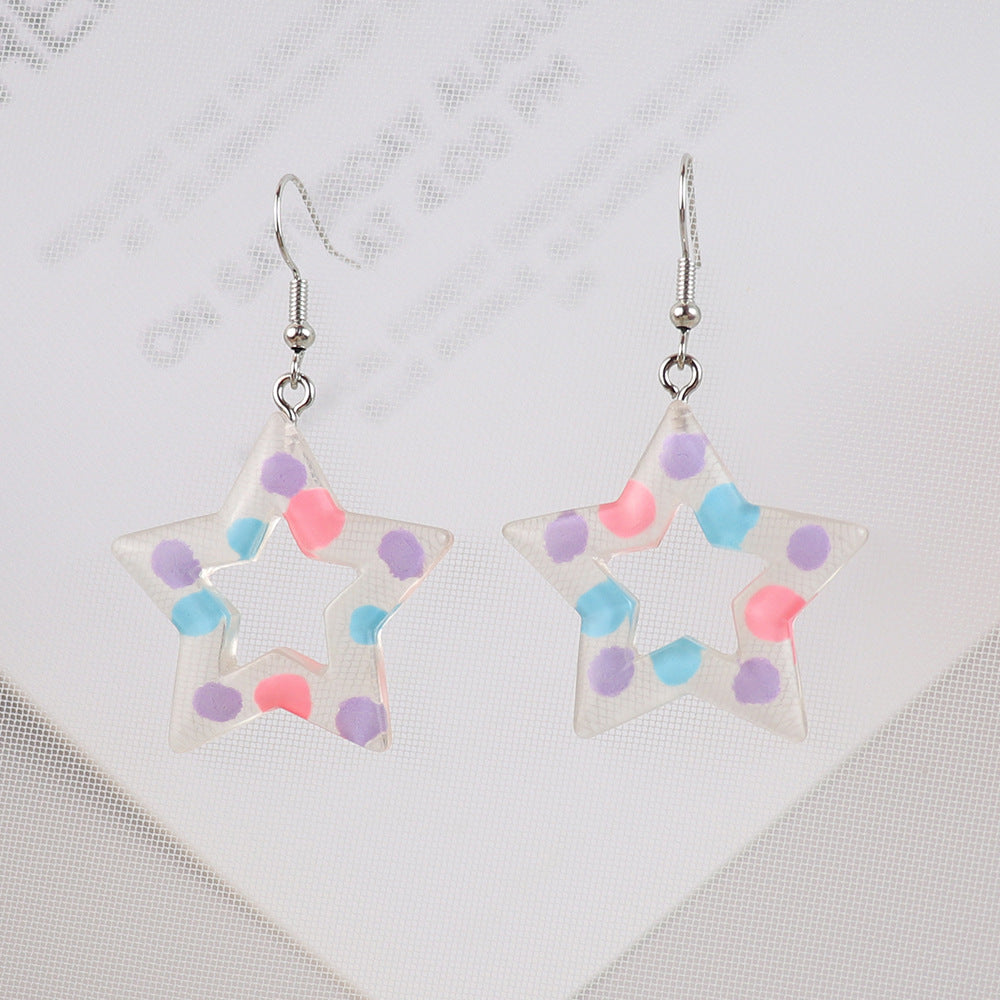 Wholesale  Grain Five-pointed Star Earrings