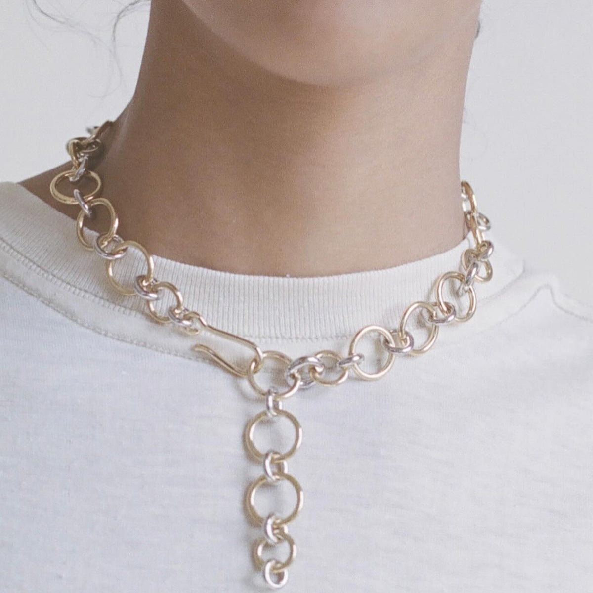 Wholesale Color-free Jewelry  18K Gold Stainless Steel Gold and Silver Color-matching Clavicle Chain