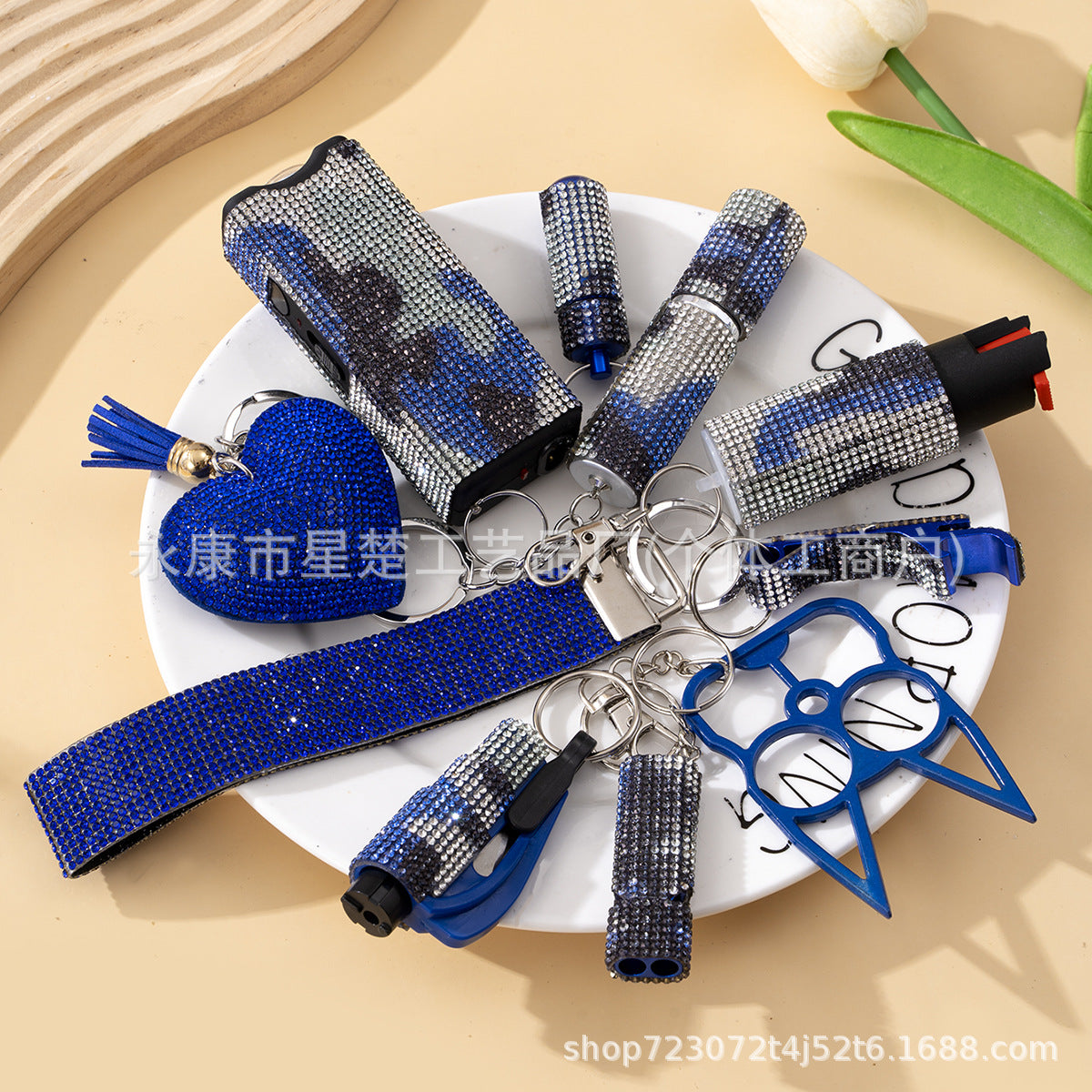 Wholesale Outdoor DIY Keychain 11-piece Set Jewelry Accessories Bottle Convenient Keychain Pendant ACCVIP-KC-ZhiYa020