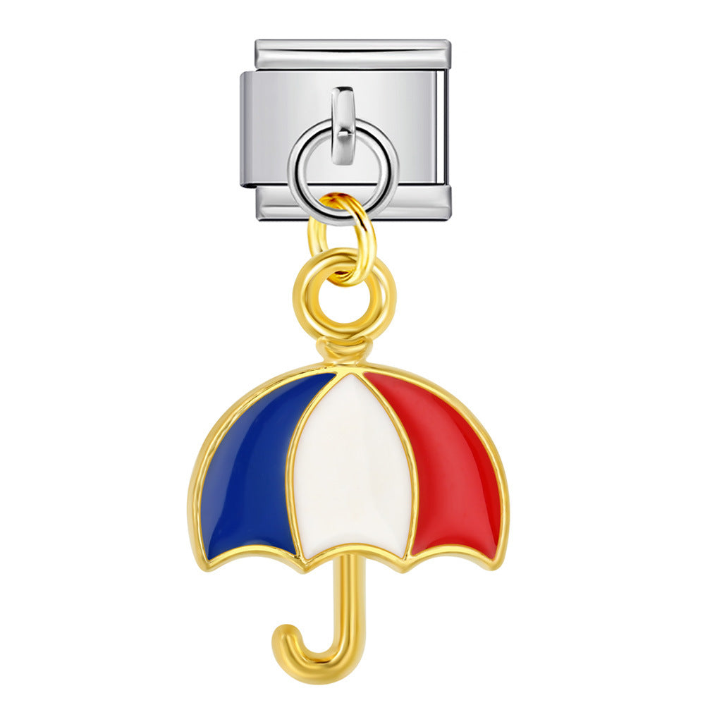 Wholesale Italian Charm Bracelet 9mm DIY Independence Day   Creative Stainless Steel Composable Bracelet