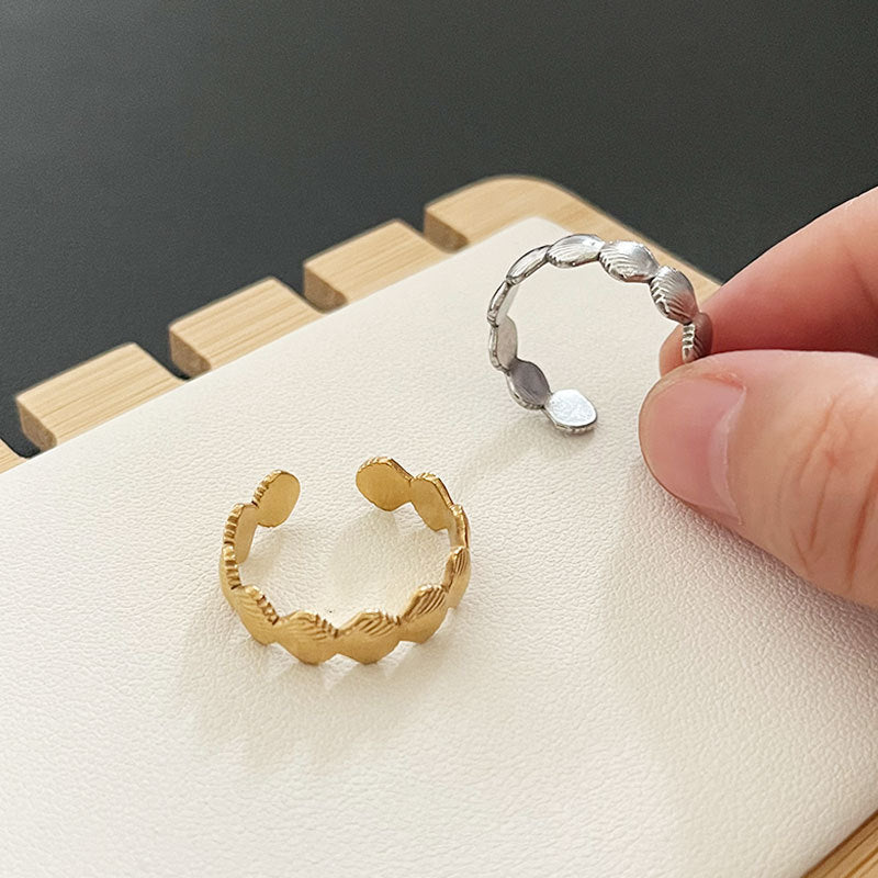 Wholesale  non-fading  stainless steel seaside shell  ring