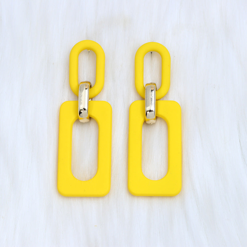 Wholesale rectangular hollow ing acrylic earrings earrings retro personality  earrings