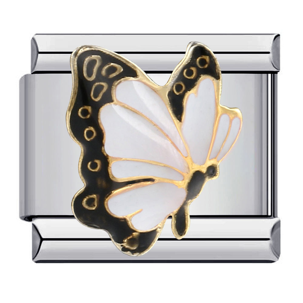 Wholesale Colorful Butterfly Italian Charm Bracelet DIY Stainless Steel Jewelry Accessory for Resale