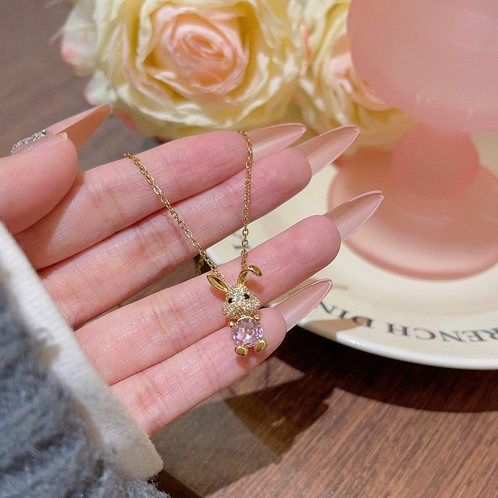 Wholesale Four-Leaf Clover Zircon Necklace  Light Luxury Style
