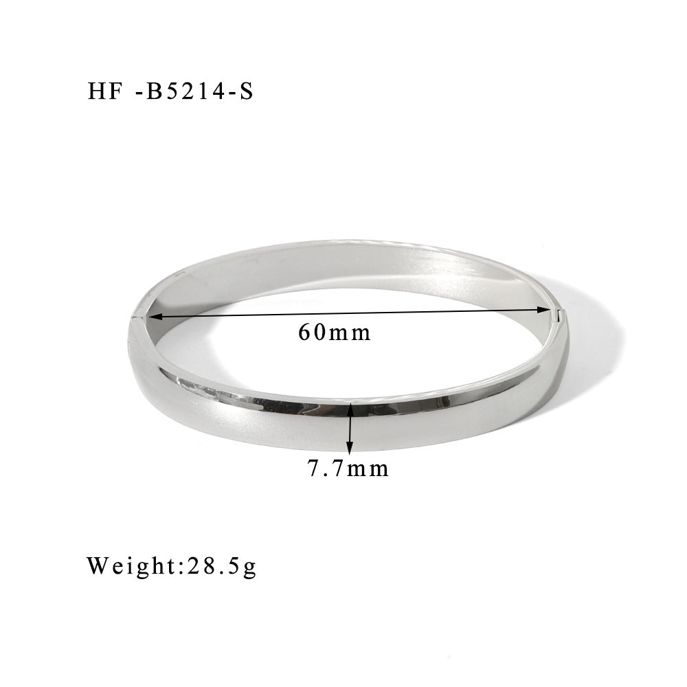 Wholesale Hand Polished 18K Gold Electroplated Stainless Steel Bracelet Trendy Fashion Accessory for Women